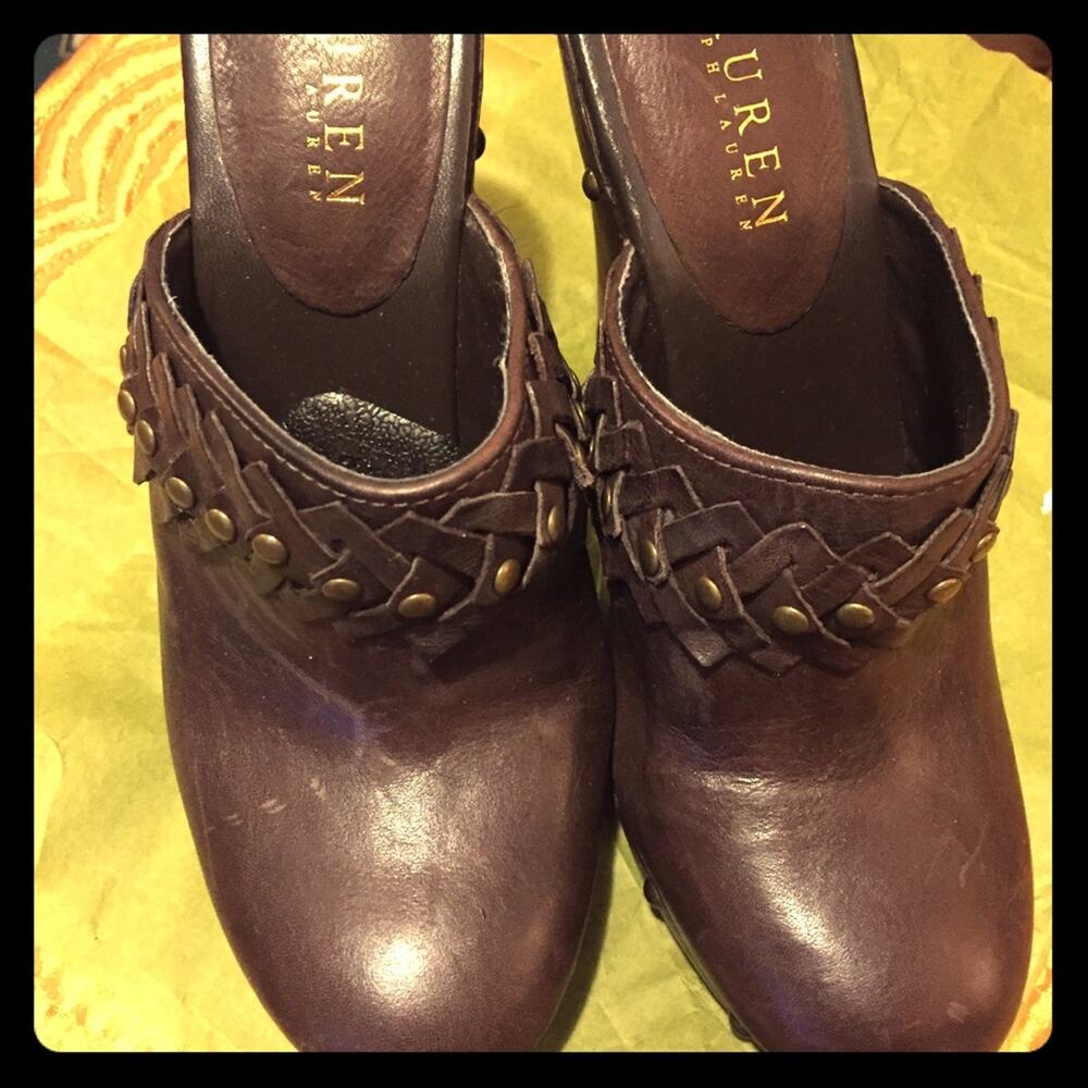 Ralph Lauren Mules 6.5 US 4.75in Heel Excellent Condition